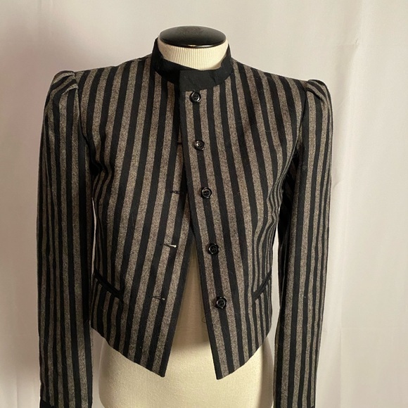 Lanz Originals Jackets & Blazers - Vintage Lanz Black & Gray Striped Crop Jacket